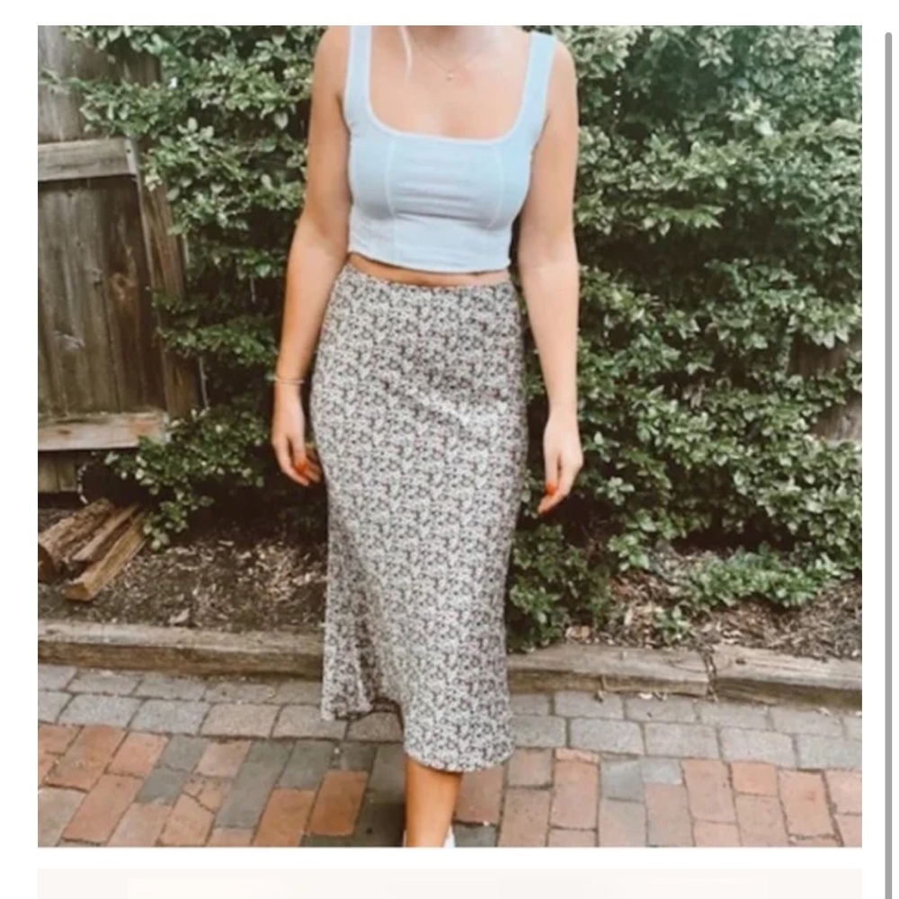 Abercrombie and Fitch Satin Midi Skirt